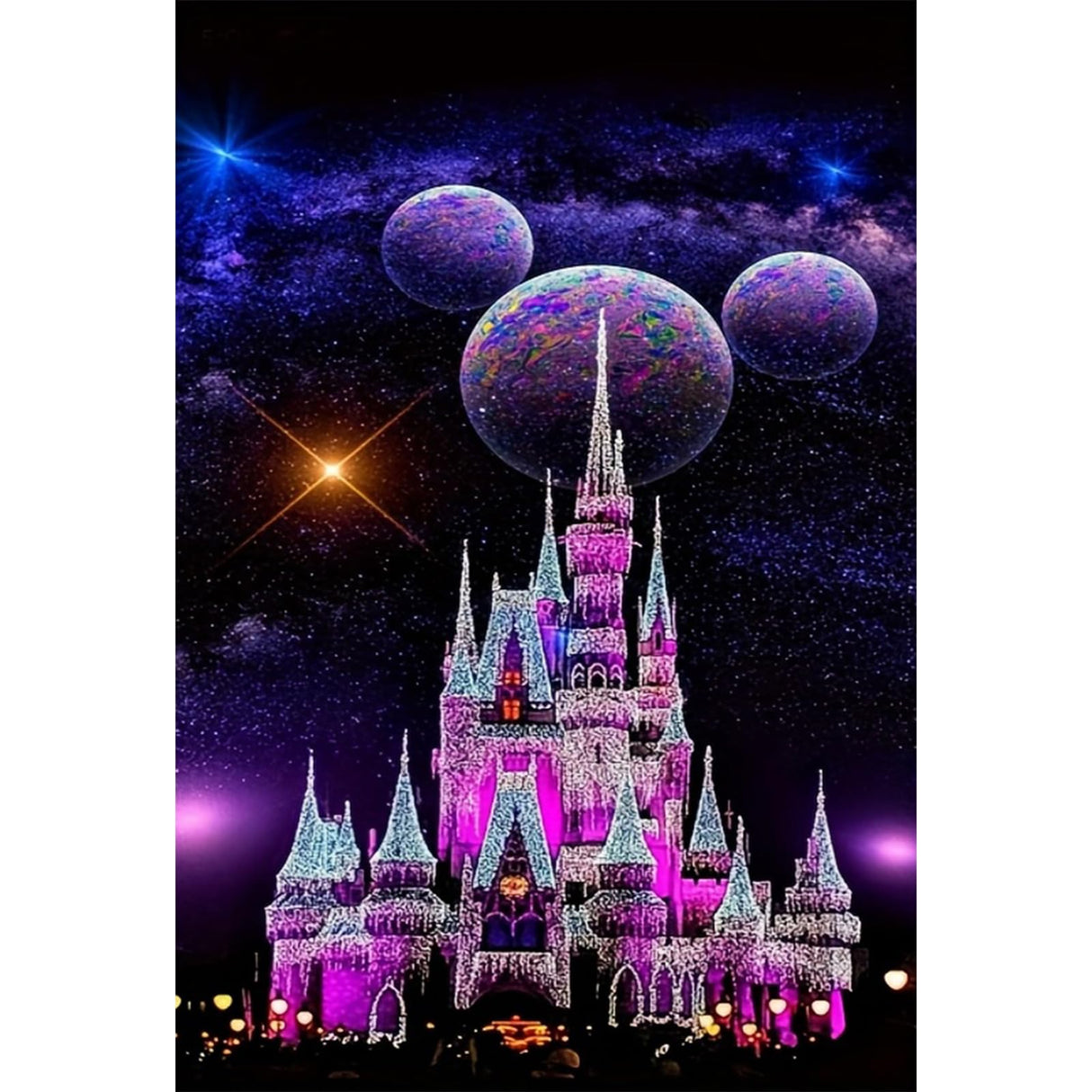 LumiCraft Starry Castle Diamond Art Kits for Adults, Cartoon Diamond Painting Kits, 5D Full Drill Crystal Rhinestones Art Kits for Beginner Home Wall Decor 12x16in LumiCraft
