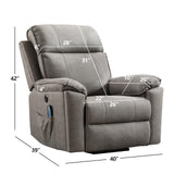 Phoenix Home Power Lift Chair with Massage and Heat for Elderly Recliner, Green Grey Phoenix Home