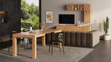 Mobili Fiver, Iacopo Extendable Dining Table, 55,1(86,6) x35,4 in, Walnut, for 6-10 People, Expandable Dining Table for Kitchen, Living Room, Italian Furniture Mobili Fiver