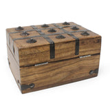 Nautical Cove Treasure Chest Wooden Box with Antique Iron Lock and Skeleton Key - Storage and Decor (Small 8 x 6 x 4.5) Nautical Cove