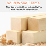 Bellemave Natural Twin Size Montessori Floor Bed with Door, Fence, and Removable Slats for Kids Bellemave