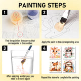 HEIBAGO Framed Paint by Numbers kit for Kids, 4 Pack Cute Animal Paint by Numbers for Kids Ages 8-12, Paint by Numbers Kits Children Beginner, DIY Acrylic Oil Painting for Home Wall Decor 8x8 inch HEIBAGO