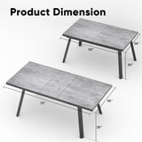 RoyalCraft Patio Expandable Table Dining Set for 4 to 8, Aluminum Outdoor Dining Table, Rectangular Patio Metal Table for Backyard Porch, Deck ＆ Garden, Easy Assembly, 59"- 75", Grey RoyalCraft
