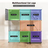 PAWING Indoor Cat Enclosure Outdoor 3-Tier Large Playpen Catio Cat Cage Outdoor Cat Crate Detachable Metal Wire Kennel Medium Kitten Cage PAWING