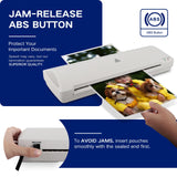 Laminator 13 Inch A3 Laminator Machine, 7 in 1 Desktop Thermal Laminator Never Jam with 40 Laminating Pouches, Paper Trimmer and Corner Rounder, Fast Warm-Up Home Office School Use, White Zyerch