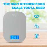 Smart Weigh Gray Digital Kitchen Scale for Cooking, Weight Loss, Calorie Tracking, Baking, Food Portion Control, and Meal Prep - Accurate Measurements in Grams and Ounces Smart Weigh