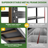 STANI 70" H 3000LBS Capacity Heavy Duty 4-Tier Adjustable Shelves Metal Garage Shelving Industrial Shelves Heavy Tools Utility Rack Shelf for Basement/Garage/Warehouse/Shop Black 48" Wx24 Dx69 H STANI