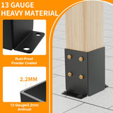 AOSTD 4x4 Post Base-13 Gauge Thick Solid Steel,Inner Size 3.5x3.5 Inch Wood Fence Post Brackets-Rust-Proof Black Powder-Coated Railing Post Brackets for Support Deck, Pergola(4 Pcs) AOSTD