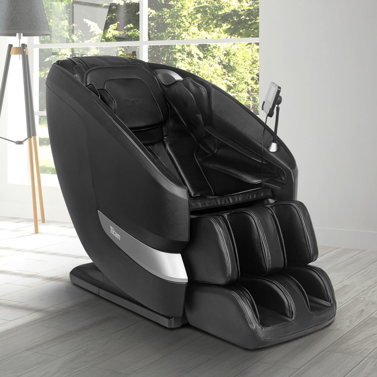 Titan Axiom LE l Dual Massage Mechanism l Full Body Massage Chair l Intelligent Voice Control l 45°C Heating Therapy l Zero Gravity Reclining l Space Saving l Bluetooth Speakers (Black) Titan