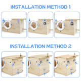 TiereCare Parakeet Nesting Box - Visual Wooden Bird Nest Breeding Box - Bird Cage House with Perch for Lovebirds Cockatiel Budgie Finch Parrot Tierecare