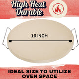 Large Round Pizza Stone for Oven - 16 inch Pizza Stone for Grill with Handles, Peel and Cutter Set - Baking Stone for Bread - Pizza Making Kit Accessories - Gifts for Food Lovers Ritual Life