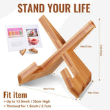 Sunnychicc Cookbook Stand for Kitchen, Recipe Book Holder for Kitchen Counter, Wooden Cookbook Holder, Rustic Cook Book Stand Sunnychicc