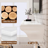 Eshoma Fireplace Mantel - 72 Inch Floating Shelf for Over Fireplace - Wood Mantel with Invisible Heavy Duty Wood Bracket, Modern Wall Mounted Mantle Shelf, White, 72 X 8 X 6 Eshoma