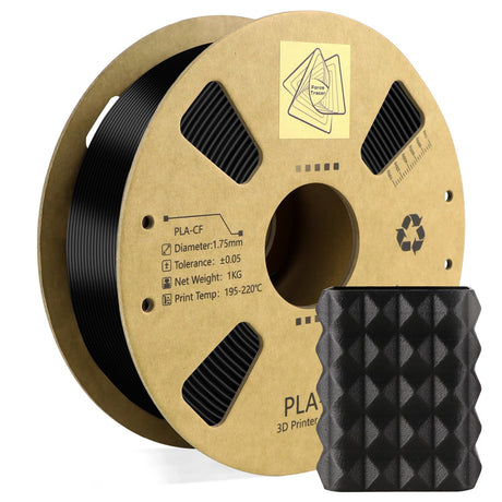 Carbon Fiber Filament 1.75mm - Reinforced 3D Printer Filament - Black pla 3D Filament - PLA-CF 1.75 Filament - 340m Spool (2.2 LBS) for 3D Printers Force Tracer
