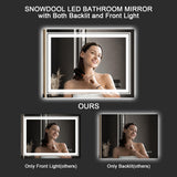 Snowdool LED Bathroom Mirror, 72"x40" with Front and Backlit, Anti-Fog, Large Bathroom Vanity Mirror for Wall, Memory Function, Stepless Dimmable, Tempered Glass (Horizontal/Vertical) Snowdool