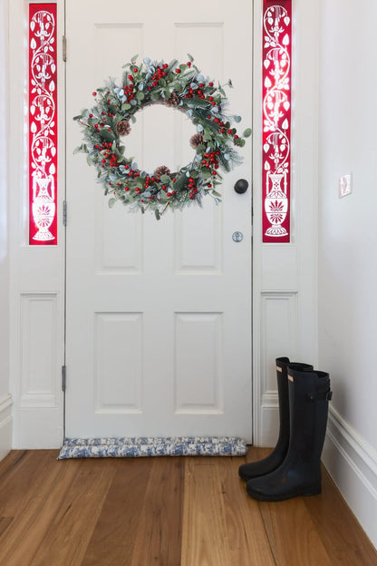 LLZLL Christmas Wreath-20In Christmas Wreaths for Front Door Winter Wreath with Pine Needles Pine Cones and Red Berries for Winter and Christmas Decor