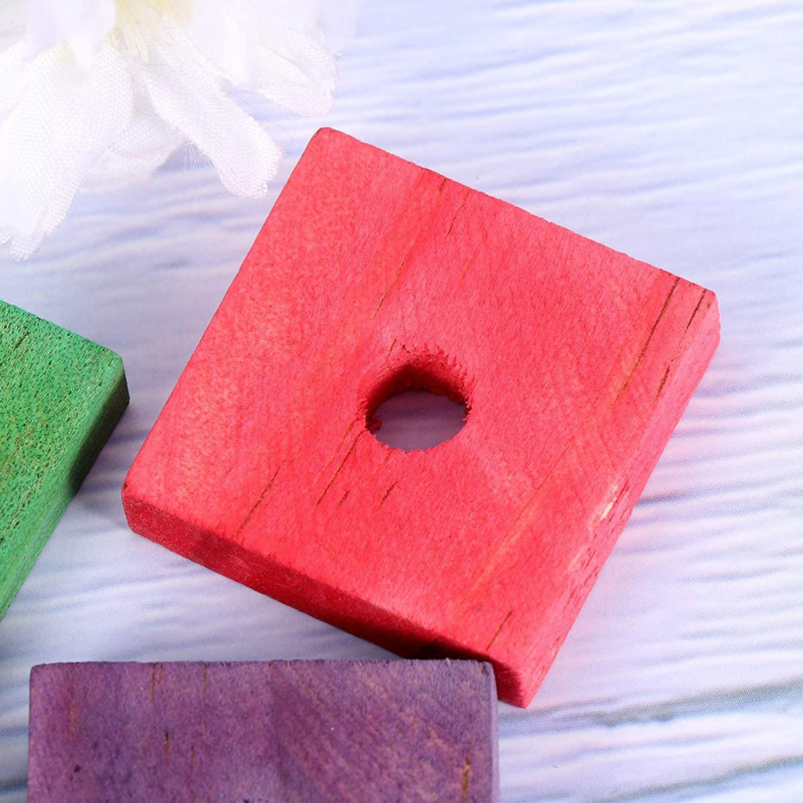 BinaryABC Wooden Blocks Bird Chewing Toy,Bird Bite Toys,Bird Parrot Wood Blocks Toys,20Pcs(Mixed Color) - WoodArtSupply