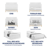 GAP babyGap Oxford 6-in-1 Convertible Crib - Greenguard Gold Certified, Bianca White/Natural Delta Children