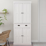 RASOO Kitchen Pantry Cabinet 72" Freestanding Pantry Storage Cabinet with Drawer and Adjustable Shelves Cupboard Buffet Cabinet,Bathroom or Hallway, White (Grid) RASOO