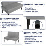 STHOUYN Mini Small Comfy Couch Armless Loveseat Sofa for Bedroom with USB Port, Velvet Small Couches for Small Spaces Living Room, Apartment Office Dorm (Grey) STHOUYN