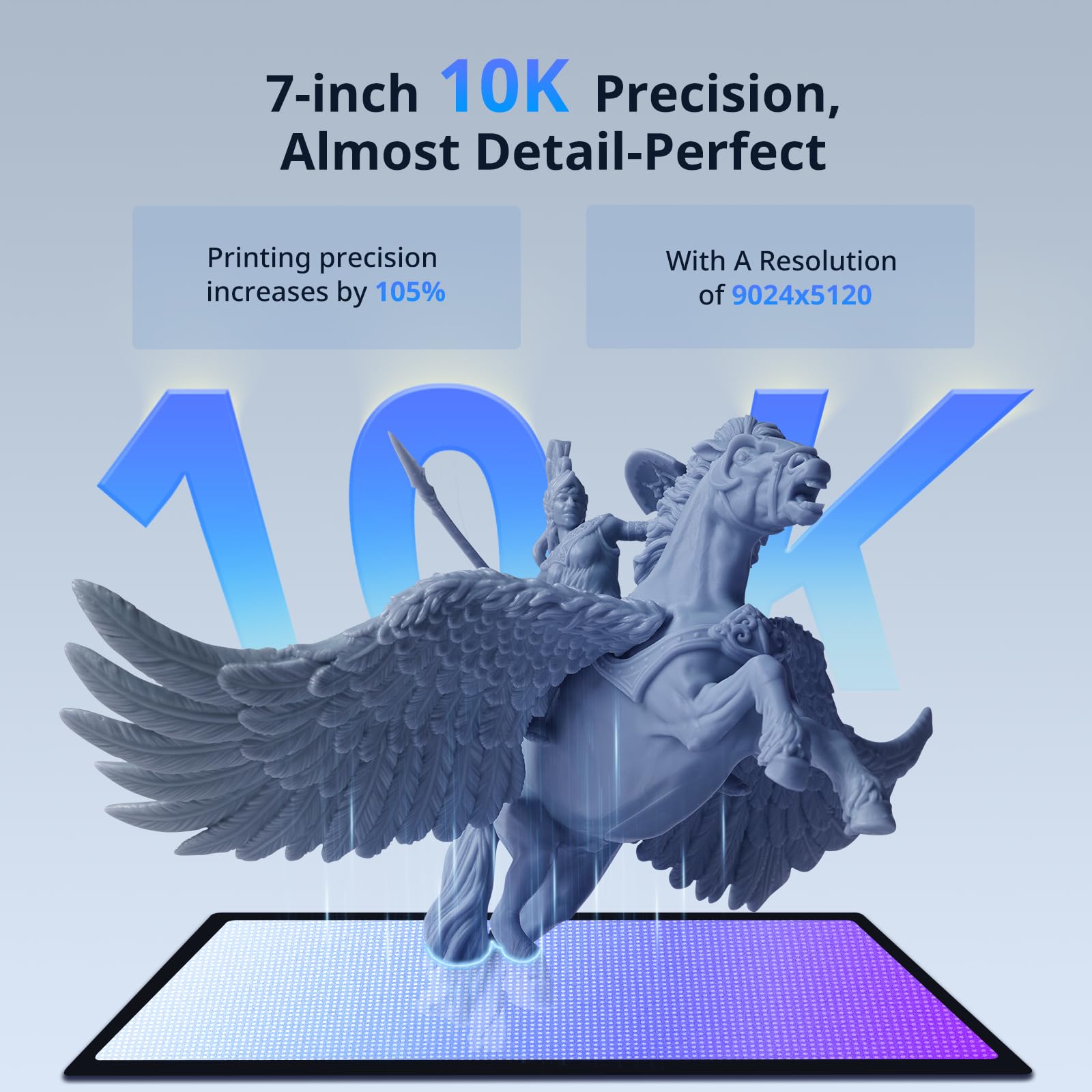 ANYCUBIC Photon Mono 4 Ultra 10K Resin 3D Printer, 7'' HD Mono Screen and COB Light Source, 120mm/h Fast Printing, Intelligent Detection, 6.04''x3.42''x 6.49'' Printing Size - WoodArtSupply