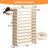 SDHYL 120 Bottles-12 Rows Stackable Modular Wine Holder Rack, Wine Storage Rack, Solid Wooden Wine Display Shelves (12 Rows x 10 Bottles/Row) SDHYL