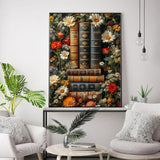 Book Stamped Cross Stitch Kits - Flower Counted Cross Stitch Kits for Beginners Adults Magical Book Needlepoint Cross-Stitch Patterns Dimensions Needlecrafts Embroidery Kits Arts and Crafts WUSARPLY