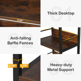 78.7" Industrial Wood 6-Tier Arched Bookshelf with Metal Frame in Rustic Brown Tribesigns