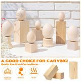 Landical 2 Pack Pine Wood Carving Blocks 10x4x4 Inch Unfinished Whittling Wooden Blocks for Beginners Home Christmas DIY Arts Supplies Landical