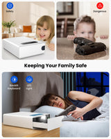 EAMIRUO Small Handgun Safe for Pistol Unlock with Fingerprint/Keypad/Key/App, Slide-Away Gun Lock Box Biometric Pistol Safe for Nightstand Bedside (White) EAMIRUO