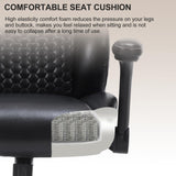 Chairoyal Drafting Chair, Ergonomic Tall Office Chair with Soft Adjustable Arms and Foot Ring, Standing Desk Chair PU Leather High Office Chair for Counter Height Desk, Swivel Computer Stool, Black Chairoyal