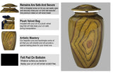 BOLD & DIVINE Teak Root Wood Grain Finish Cremation Urn | Human Ashes Adult Memorial urn, Burial, Funeral Cremation Urns | 200 Cubic Inches Adult BOLD & DIVINE