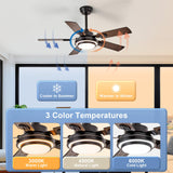Depuley 42-Inch Ceiling Fan with Light: Walnut Ceiling Fans with 5 Blades Dual Finish Reversible - Farmhouse Ceiling Fan with Remote Control for Living Room Outdoor Patios Depuley