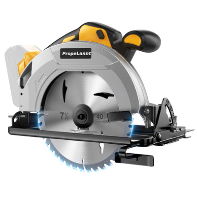 Circular Saw for Dewalt 20V MAX Battery, 7-1/4 Inch Power Wood Saws with Brushless Motor, 0-50 Degree Bevel Capability, Electric Saw for Wood Cutting Plastic(No Battery)