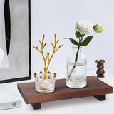 Farmhouse Wooden Bathroom Tray Small Kitchen Countertop Trays Decorative Wood Riser Pedestal Stand Dish Soap Dispenser Holder for Kitchen Counter Bathroom Sink Organizer Accessories Decor Vanity Tray Ayiaren