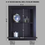 Fox Hollow Furnishings 14x18 Aiden Recessed Wall Niche Medicine Cabinet Replacement, in The Wall Bathroom Cabinet Insert Shelf/Shelves, Made in North America, Real Wood, NO MDF, Beadboard, Black Fox Hollow Furnishings