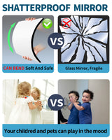 Shatterproof Wall Mirror Full Length for Bedroom, Plexiglass Gym Mirrors For Home, Extra Thick: 0.12 inch, 12 x 12 inch x 4 Pcs, Workout Mirrors Safe for Kids, Over The Door, Long Wall Mounted UNBREAKABL MIRO