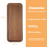 HOMKULA Solid Acacia Wood Serving Trays and Platters - Wooden Mini Charcuterie Boards, Rectangle Small Cheese Board for Food, Bathroom, Home Decor, Kitchen Counter, 14"x5.5" (1 Pack) HOMKULA