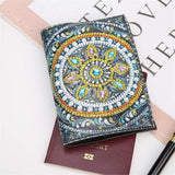 2 Pieces Diamond Painting Leather Passport Holder, DIY Special Shaped Crystal Painting Travel Passport Protective Cover for Boarding Pass, ID Card, Driver's License-20X14CM (AA084-AA086) Vocttaiy