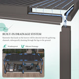 YOLENY Louvered Pergola and 6 Pull-Down Screens, 10x20FT All Aluminum Pergola with Adjustable Rainproof Roof, Outdoor Sun Shade Shelter for Patio, Weatherproof, Dark Gray YOLENY