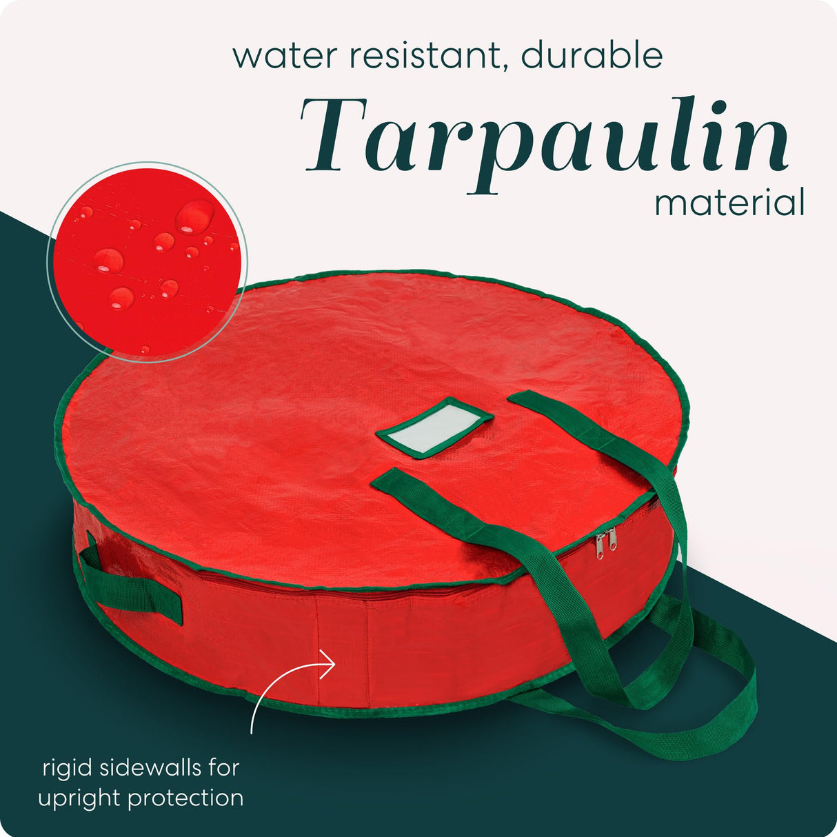 Handy Laundry, Christmas Wreath Storage Bag - Durable, Tarp Material, Zipper, Sturdy Carry Handles, Pest Protection - Ideal Home, Garage Organization for Seasonal Holiday Wreath Decorations. (30") Handy Laundry