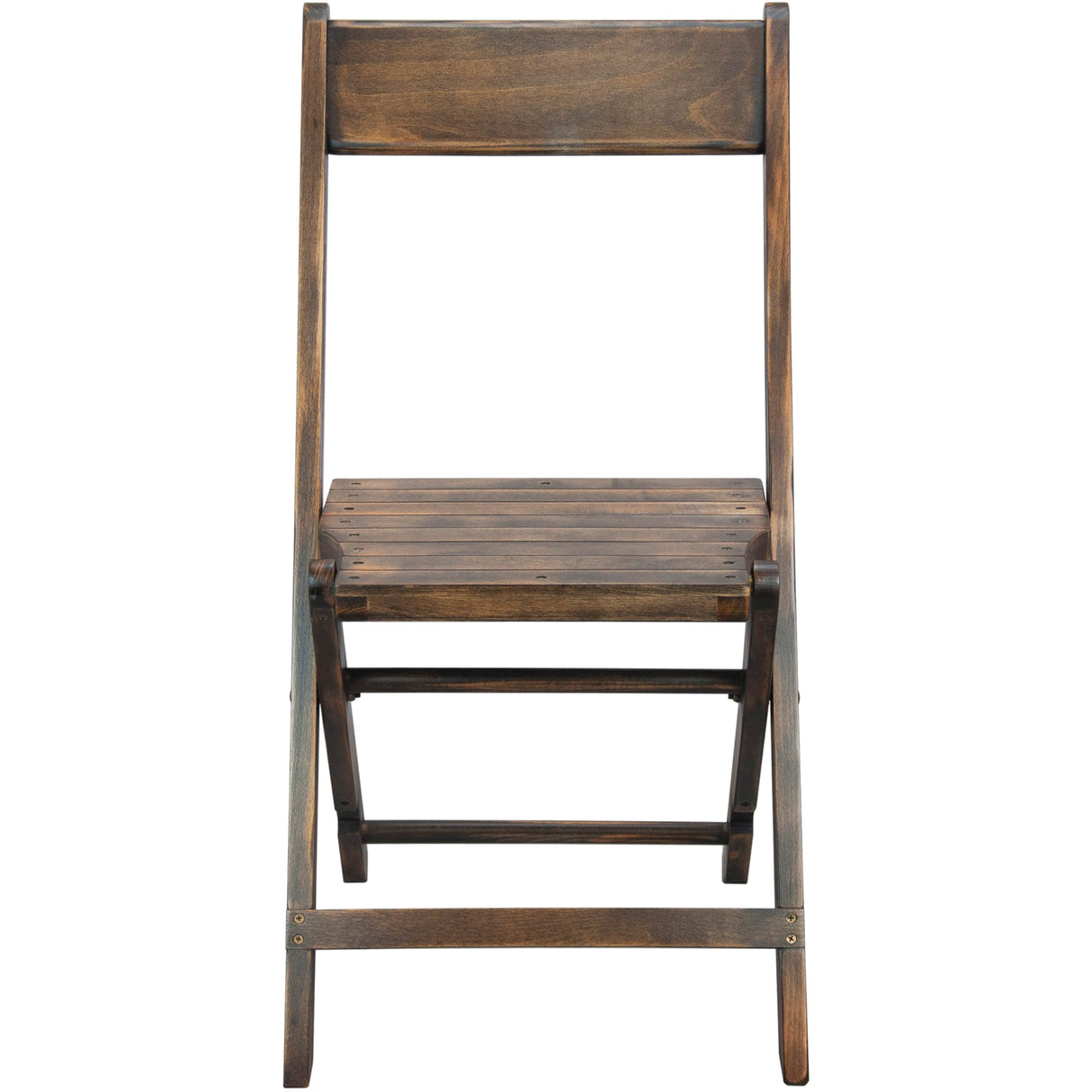 EMMA + OLIVER Slatted Wood Folding Wedding Chair - Event Chair - Antique Black, Set of 2 EMMA + OLIVER