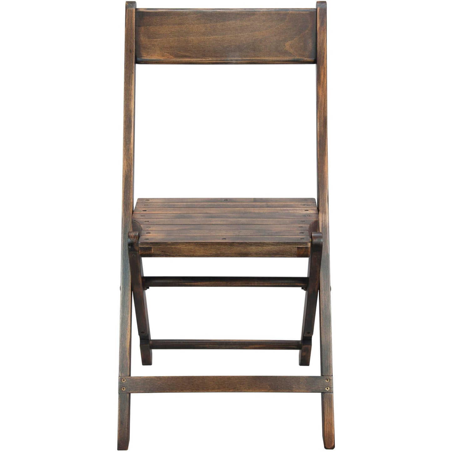 EMMA + OLIVER Slatted Wood Folding Wedding Chair - Event Chair - Antique Black, Set of 2 - WoodArtSupply