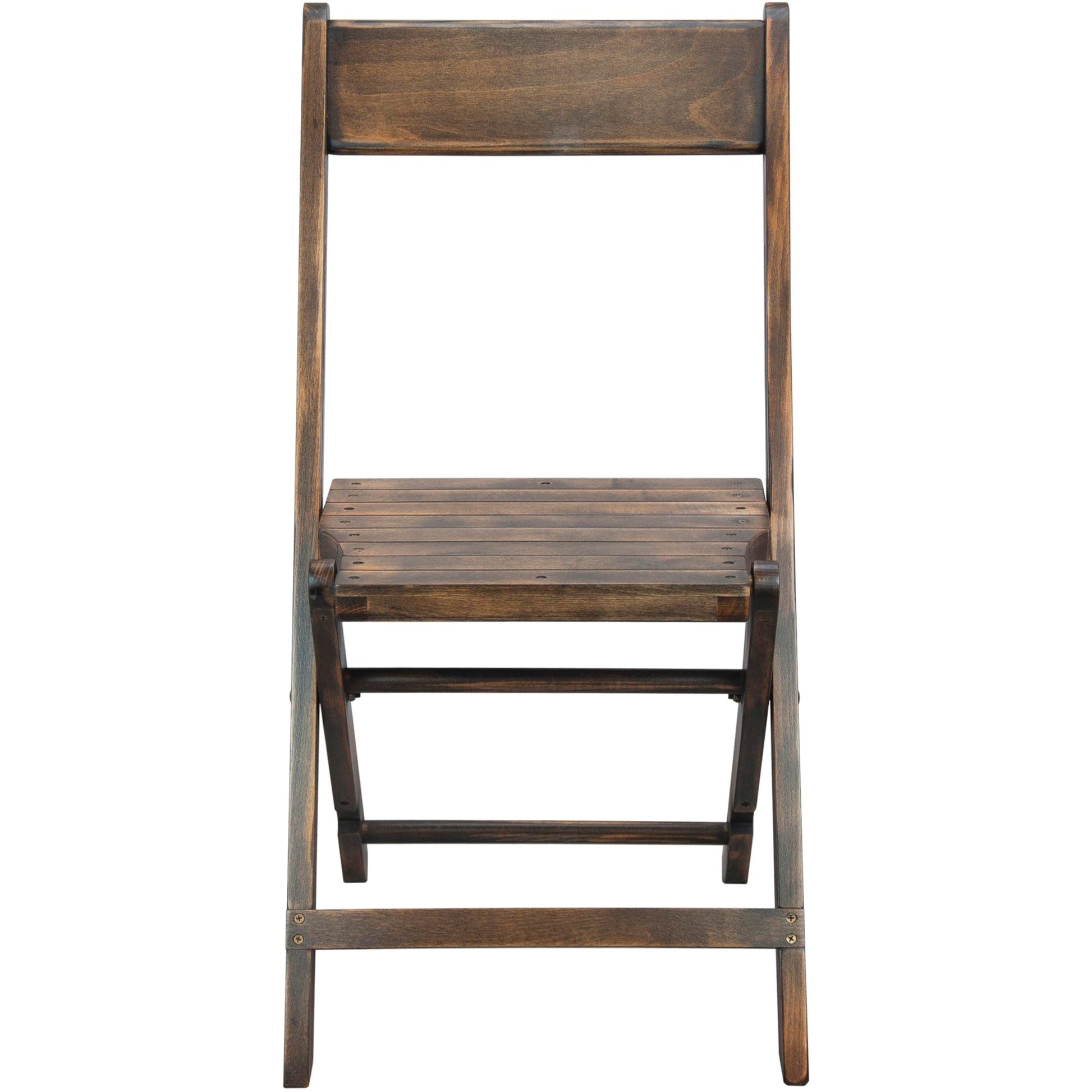 EMMA + OLIVER Slatted Wood Folding Wedding Chair - Event Chair - Antique Black, Set of 2 - WoodArtSupply