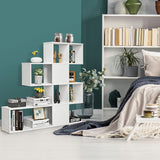 Tangkula 8 Cubes Bookshelf, Modern Ladder Corner Bookcase, 8-Cube Open Stepped Storage Bookcase, 5-Tier Display Shelf for Home Office, 47 x 8 x 43 Inch, Living Room Divider Bookshelf Tangkula