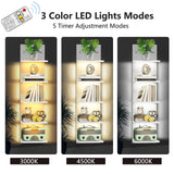 BEARUT 5 Tier White Floating Shelves with Light LED Wall Mount Vertical Lack Shelf with LED Wall Decor Shelves for Bedroom Living Rooms Bathroom Book Gaming Shelves White BEARUT