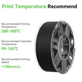 Creality PPA-CF 3D Printer Filament, 1kg, High-Performance Nylon with 15% Carbon Fiber, Black Creality