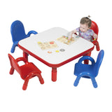 Children’s Factory AB74112PR5 Baseline 30" Sq. Kids Table and Chairs Set, Homeschool/Playroom Toddler Furniture, Activity Table for Daycare/Classroom Learning, Red Children's Factory