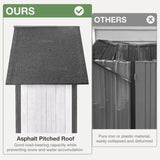 MEDEHOO Outdoor Storage Shed with Floor and Waterproof Roof - Metal Framed Tool Cabinet with Adjustable Shelves - Double Lockable Doors for Backyard, Garden, Patio (Off-White) MEDEHOO