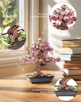 Rolife 3D Wooden Puzzle Flower for Adults, DIY Sakura Bonsai Tree Plants for Home Table Decor, Creative Cherry Blossom Crafts Birthday Model Building Kits Toys Rolife
